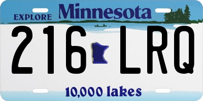 MN license plate 216LRQ
