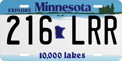 MN license plate 216LRR