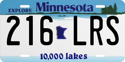 MN license plate 216LRS