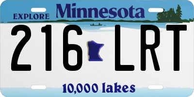MN license plate 216LRT