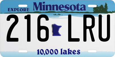 MN license plate 216LRU
