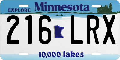 MN license plate 216LRX