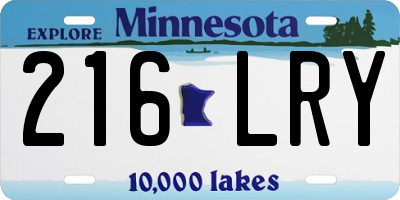 MN license plate 216LRY