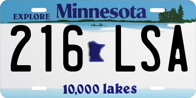 MN license plate 216LSA