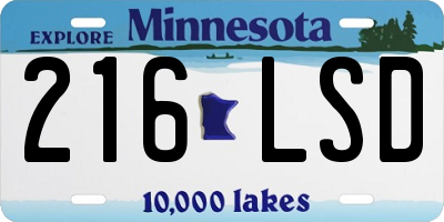 MN license plate 216LSD