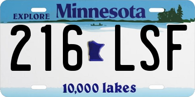 MN license plate 216LSF