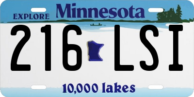 MN license plate 216LSI