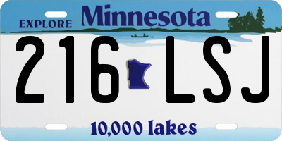 MN license plate 216LSJ