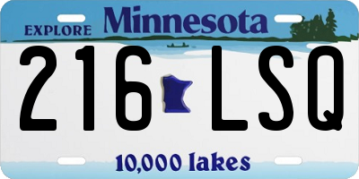 MN license plate 216LSQ
