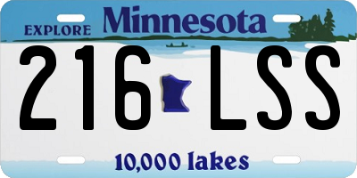 MN license plate 216LSS