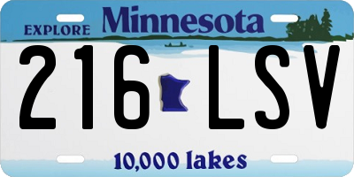 MN license plate 216LSV