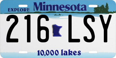 MN license plate 216LSY