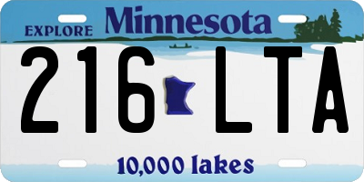 MN license plate 216LTA