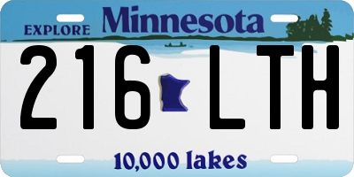 MN license plate 216LTH