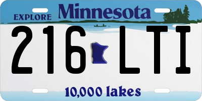 MN license plate 216LTI