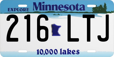 MN license plate 216LTJ