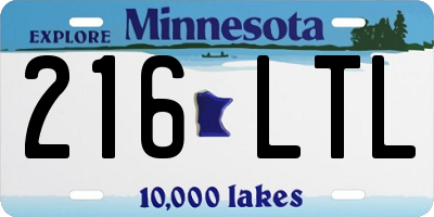 MN license plate 216LTL