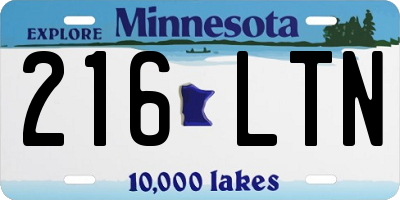 MN license plate 216LTN