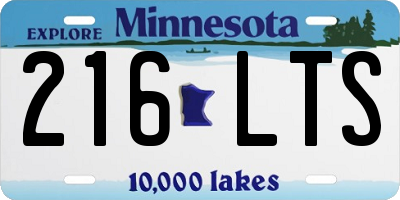 MN license plate 216LTS