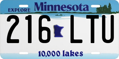 MN license plate 216LTU