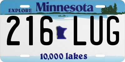 MN license plate 216LUG