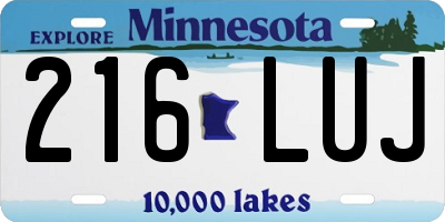 MN license plate 216LUJ