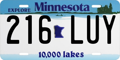 MN license plate 216LUY