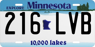 MN license plate 216LVB