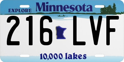 MN license plate 216LVF