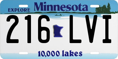 MN license plate 216LVI