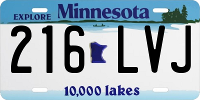 MN license plate 216LVJ