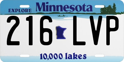 MN license plate 216LVP