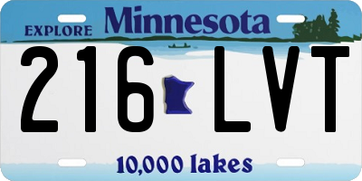 MN license plate 216LVT