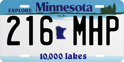 MN license plate 216MHP