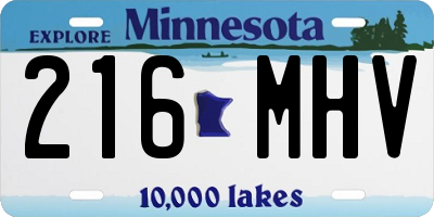 MN license plate 216MHV
