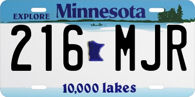 MN license plate 216MJR