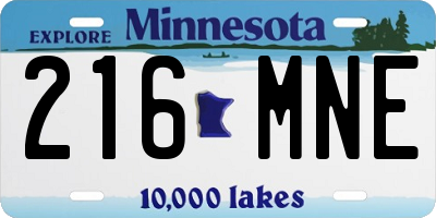 MN license plate 216MNE