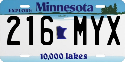 MN license plate 216MYX