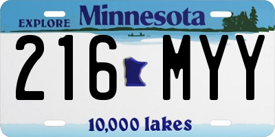 MN license plate 216MYY