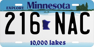 MN license plate 216NAC