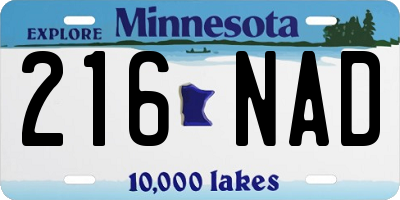 MN license plate 216NAD