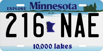 MN license plate 216NAE