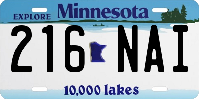 MN license plate 216NAI