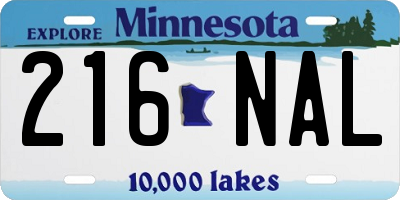 MN license plate 216NAL