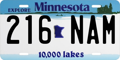MN license plate 216NAM