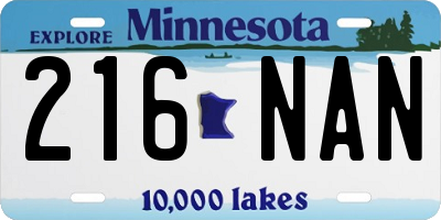 MN license plate 216NAN