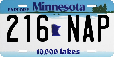 MN license plate 216NAP