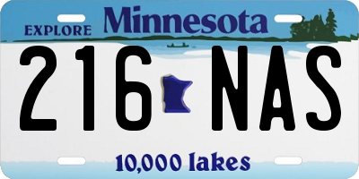 MN license plate 216NAS