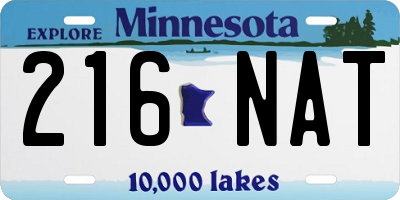MN license plate 216NAT