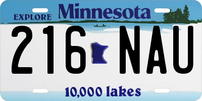 MN license plate 216NAU
